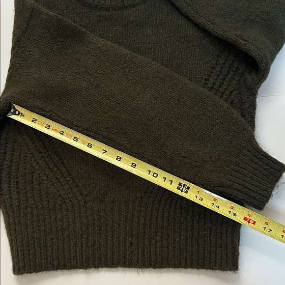 Madewell Wool Blend Wedge Sweater Heather Dark Olive Women's Size XXS - Picture 9 of 12